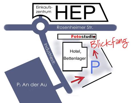 Lageplan des Fotostudios Blickfang in Holzkirchen